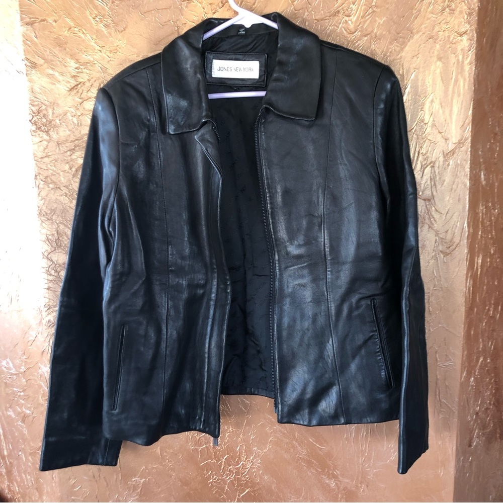 NWOT JONES New York Soft Leather Jacket Sz M